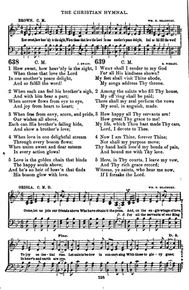The Christian hymnal: a collection of hymns and tunes for congregational and social worship; in two parts (Rev.) page 236