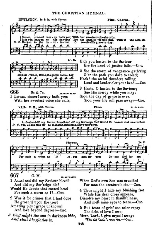 The Christian hymnal: a collection of hymns and tunes for congregational and social worship; in two parts (Rev.) page 248