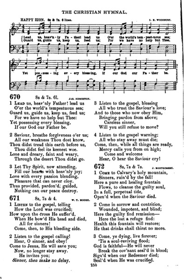 The Christian hymnal: a collection of hymns and tunes for congregational and social worship; in two parts (Rev.) page 250