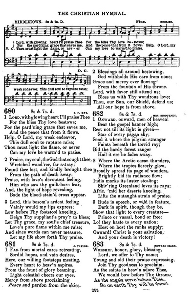 The Christian hymnal: a collection of hymns and tunes for congregational and social worship; in two parts (Rev.) page 253