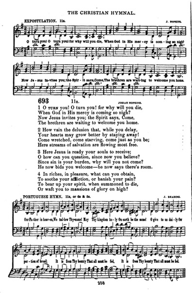 The Christian hymnal: a collection of hymns and tunes for congregational and social worship; in two parts (Rev.) page 258