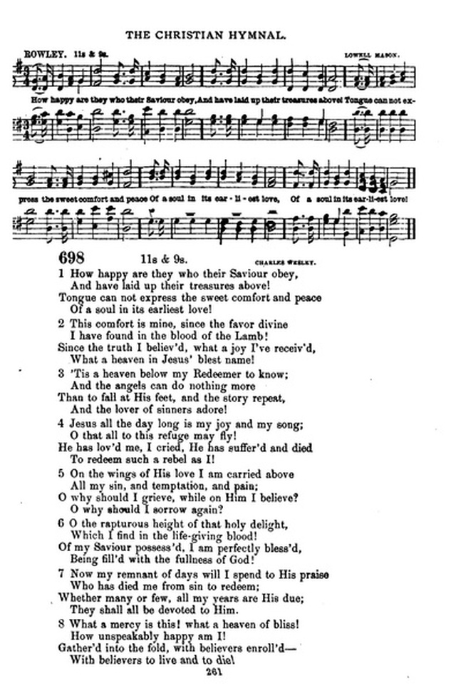 The Christian hymnal: a collection of hymns and tunes for congregational and social worship; in two parts (Rev.) page 261