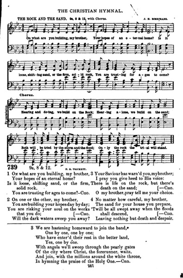 The Christian hymnal: a collection of hymns and tunes for congregational and social worship; in two parts (Rev.) page 287