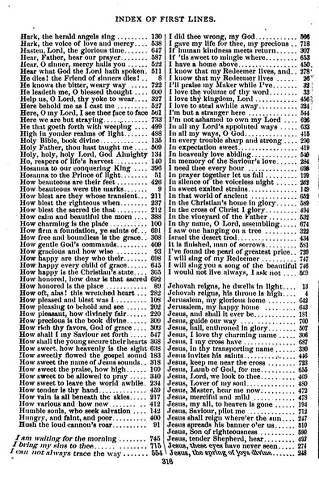 The Christian hymnal: a collection of hymns and tunes for congregational and social worship; in two parts (Rev.) page 316