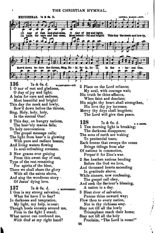 The Christian hymnal: a collection of hymns and tunes for congregational and social worship; in two parts (Rev.) page 56