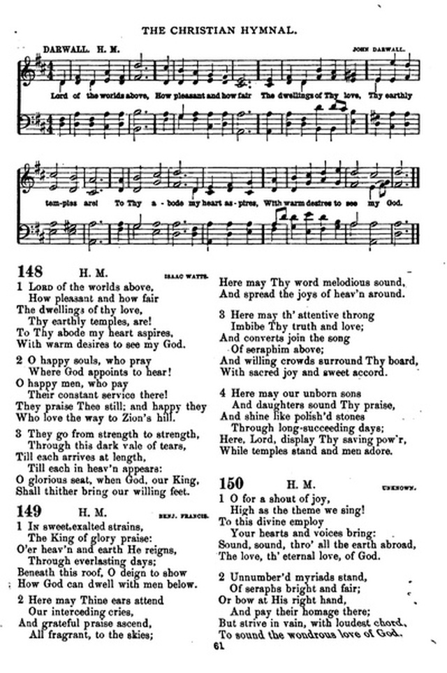 The Christian hymnal: a collection of hymns and tunes for congregational and social worship; in two parts (Rev.) page 61