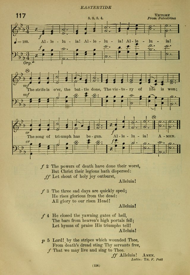 The Church Hymnal: containing hymns approved and set forth by the general conventions of 1892 and 1916; together with hymns for the use of guilds and brotherhoods, and for special occasions (Rev. ed) page 125