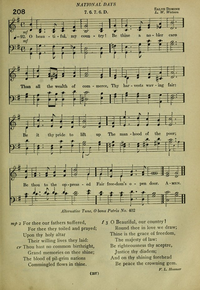 The Church Hymnal: containing hymns approved and set forth by the general conventions of 1892 and 1916; together with hymns for the use of guilds and brotherhoods, and for special occasions (Rev. ed) page 208