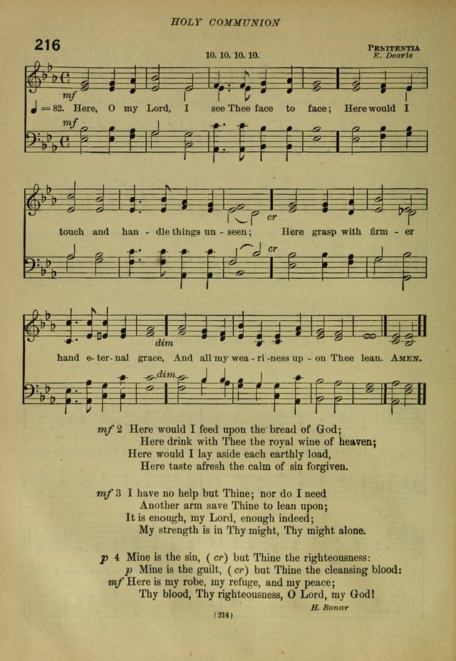 The Church Hymnal: containing hymns approved and set forth by the general conventions of 1892 and 1916; together with hymns for the use of guilds and brotherhoods, and for special occasions (Rev. ed) page 215