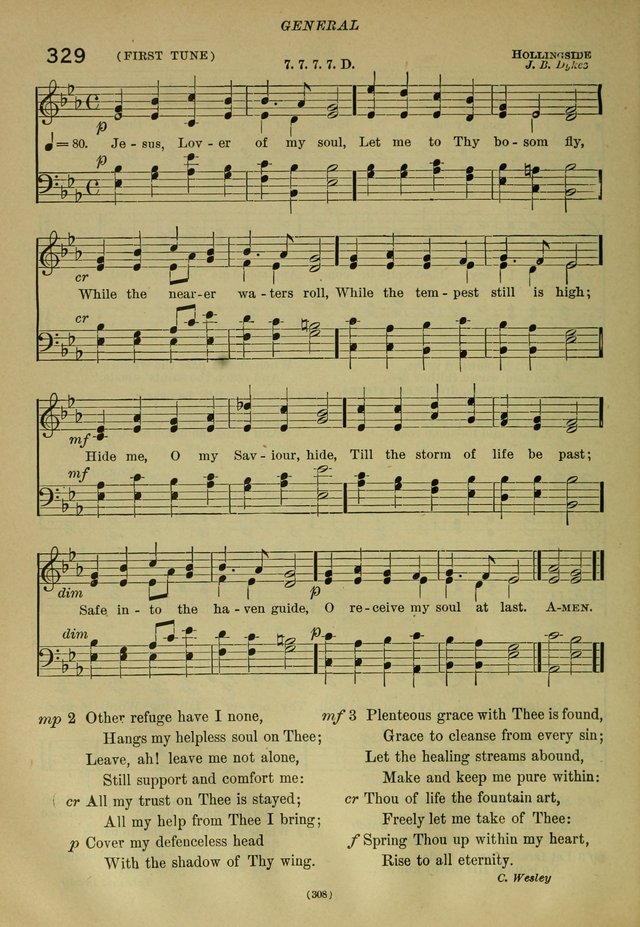 The Church Hymnal: containing hymns approved and set forth by the general conventions of 1892 and 1916; together with hymns for the use of guilds and brotherhoods, and for special occasions (Rev. ed) page 309