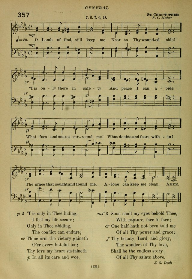 The Church Hymnal: containing hymns approved and set forth by the general conventions of 1892 and 1916; together with hymns for the use of guilds and brotherhoods, and for special occasions (Rev. ed) page 335