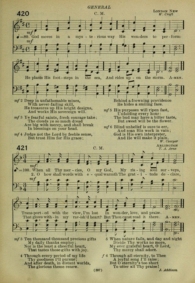 The Church Hymnal: containing hymns approved and set forth by the general conventions of 1892 and 1916; together with hymns for the use of guilds and brotherhoods, and for special occasions (Rev. ed) page 398