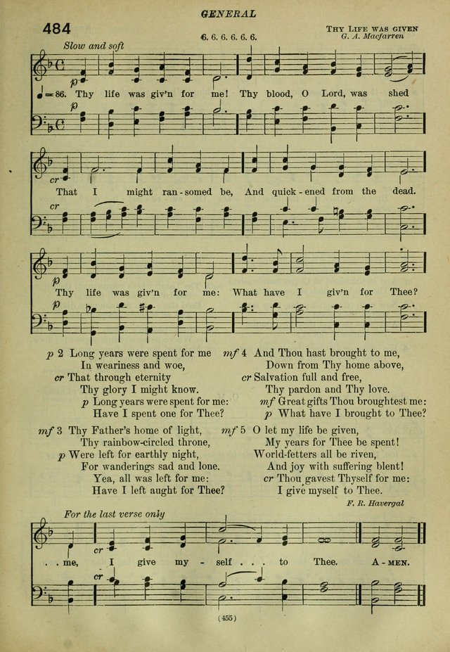 The Church Hymnal: containing hymns approved and set forth by the general conventions of 1892 and 1916; together with hymns for the use of guilds and brotherhoods, and for special occasions (Rev. ed) page 456