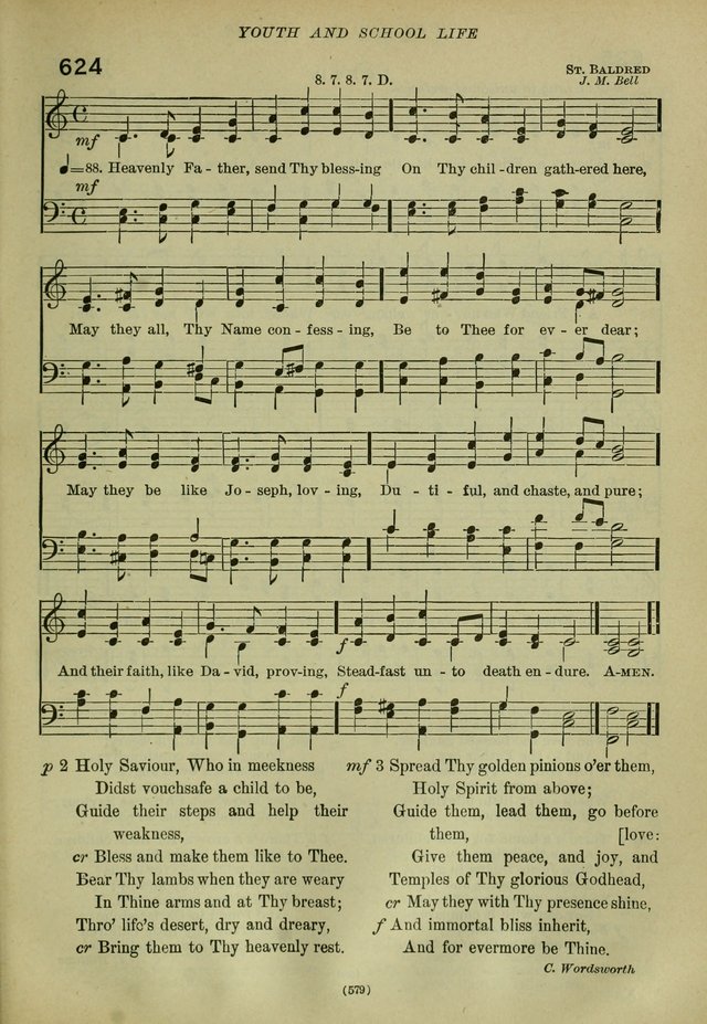 The Church Hymnal: containing hymns approved and set forth by the general conventions of 1892 and 1916; together with hymns for the use of guilds and brotherhoods, and for special occasions (Rev. ed) page 580