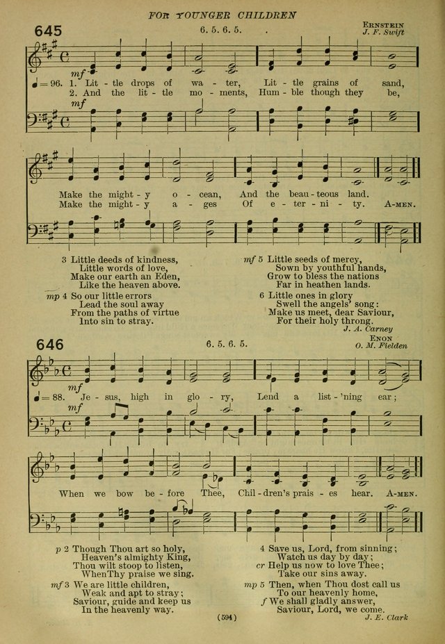 The Church Hymnal: containing hymns approved and set forth by the general conventions of 1892 and 1916; together with hymns for the use of guilds and brotherhoods, and for special occasions (Rev. ed) page 597