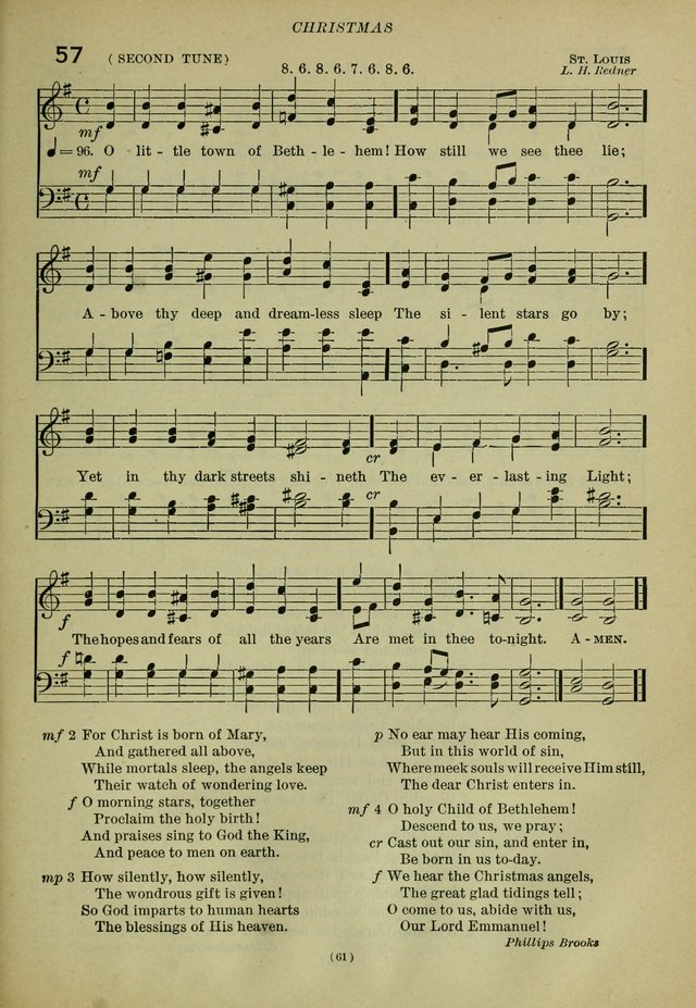 The Church Hymnal: containing hymns approved and set forth by the general conventions of 1892 and 1916; together with hymns for the use of guilds and brotherhoods, and for special occasions (Rev. ed) page 62
