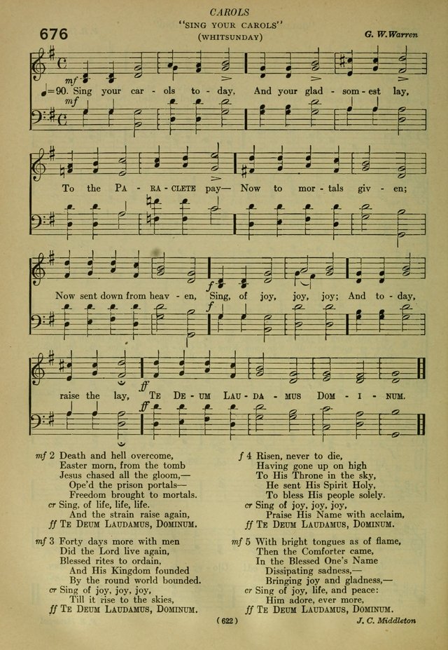 The Church Hymnal: containing hymns approved and set forth by the general conventions of 1892 and 1916; together with hymns for the use of guilds and brotherhoods, and for special occasions (Rev. ed) page 625