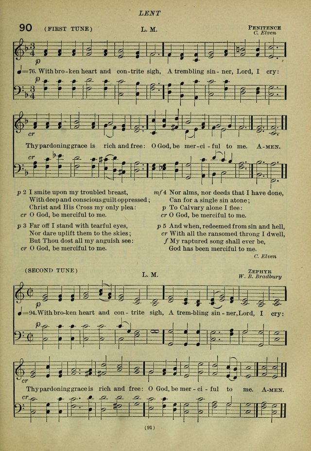 The Church Hymnal: containing hymns approved and set forth by the general conventions of 1892 and 1916; together with hymns for the use of guilds and brotherhoods, and for special occasions (Rev. ed) page 92