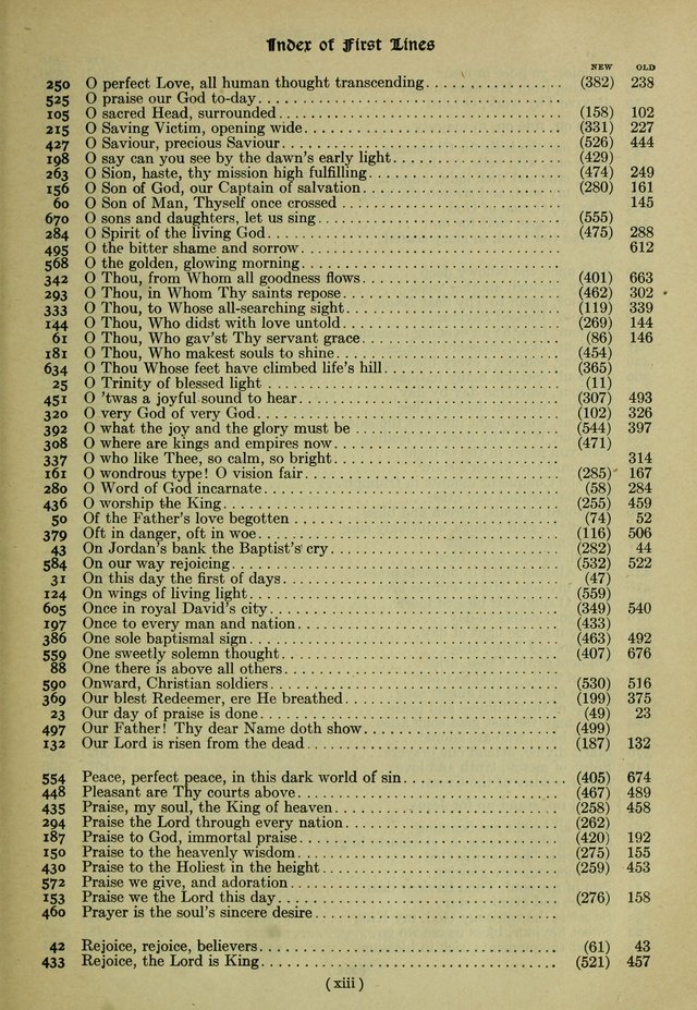 The Church Hymnal: containing hymns approved and set forth by the general conventions of 1892 and 1916; together with hymns for the use of guilds and brotherhoods, and for special occasions (Rev. ed) page xvii