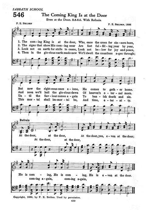 The Church Hymnal: the official hymnal of the Seventh-Day Adventist Church page 422