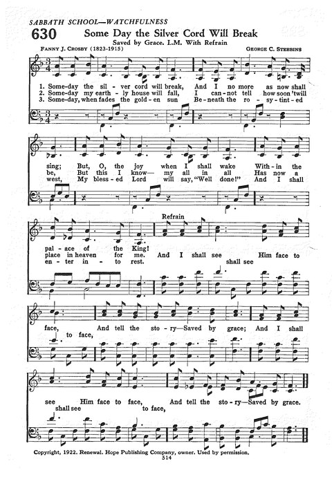 The Church Hymnal: the official hymnal of the Seventh-Day Adventist Church page 506