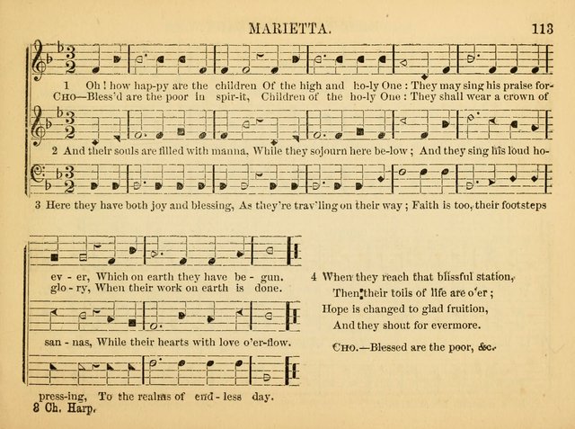 The Christian Harp and Sabbath School Songster: designed for the use of the social religious circle, revivals, and the Sabbath school (14th ed.) page 113