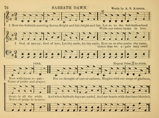 The Christian Harp and Sabbath School Songster: designed for the use of the social religious circle, revivals, and the Sabbath school (14th ed.) page 76