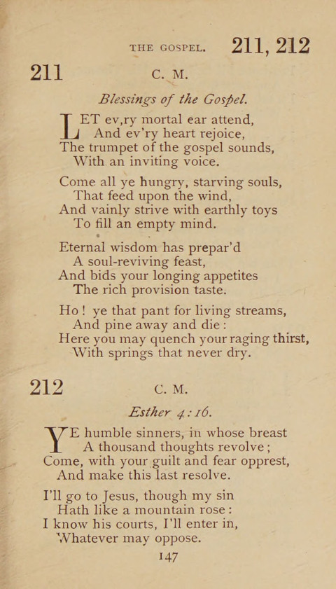 A Collection of Hymns and Sacred Songs: suited to both private and public devotions, and especially adapted to the wants and uses of the brethren of the Old German Baptist Church page 141