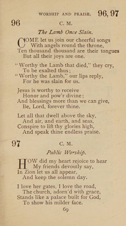 A Collection of Hymns and Sacred Songs: suited to both private and public devotions, and especially adapted to the wants and uses of the brethren of the Old German Baptist Church page 63