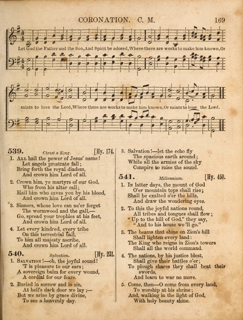 Congregational Hymn and Tune Book; containing the Psalms and Hymns of the General Association of Connecticut, adapted to Suitable Tunes page 169