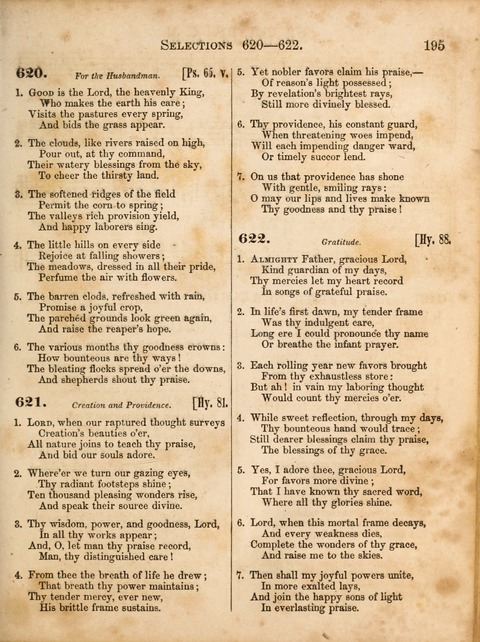 Congregational Hymn and Tune Book; containing the Psalms and Hymns of the General Association of Connecticut, adapted to Suitable Tunes page 195