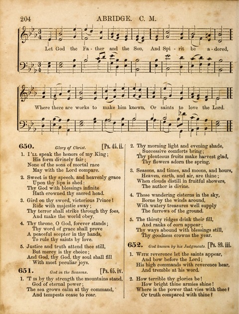 Congregational Hymn and Tune Book; containing the Psalms and Hymns of the General Association of Connecticut, adapted to Suitable Tunes page 204