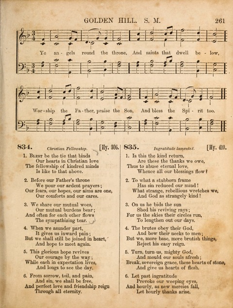 Congregational Hymn and Tune Book; containing the Psalms and Hymns of the General Association of Connecticut, adapted to Suitable Tunes page 261