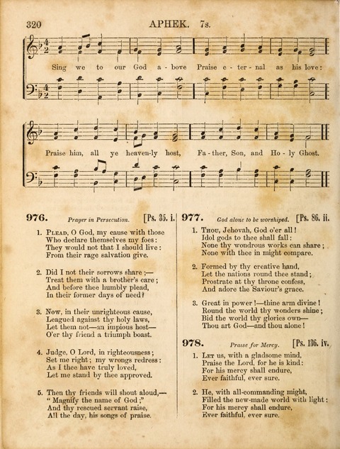 Congregational Hymn and Tune Book; containing the Psalms and Hymns of the General Association of Connecticut, adapted to Suitable Tunes page 320