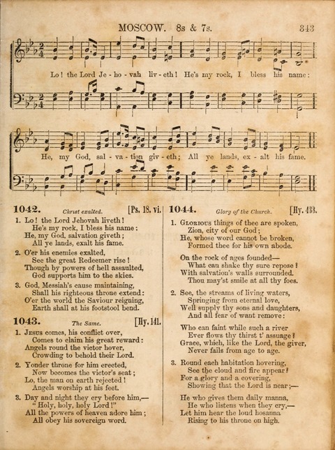 Congregational Hymn and Tune Book; containing the Psalms and Hymns of the General Association of Connecticut, adapted to Suitable Tunes page 343