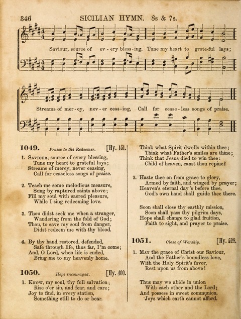 Congregational Hymn and Tune Book; containing the Psalms and Hymns of the General Association of Connecticut, adapted to Suitable Tunes page 346