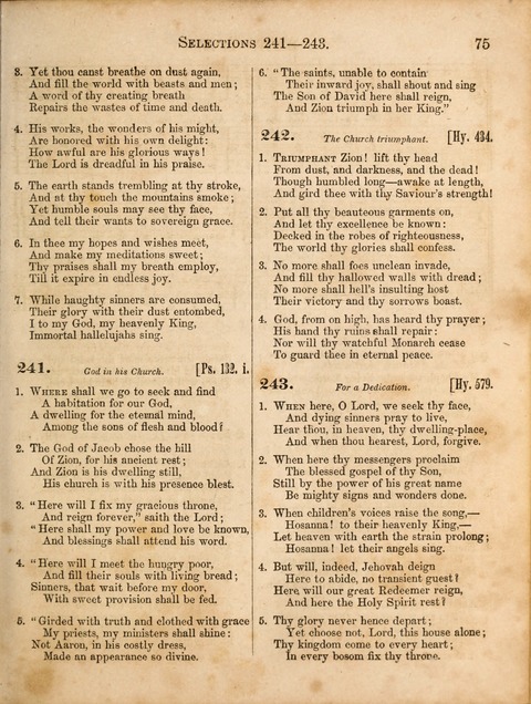 Congregational Hymn and Tune Book; containing the Psalms and Hymns of the General Association of Connecticut, adapted to Suitable Tunes page 75