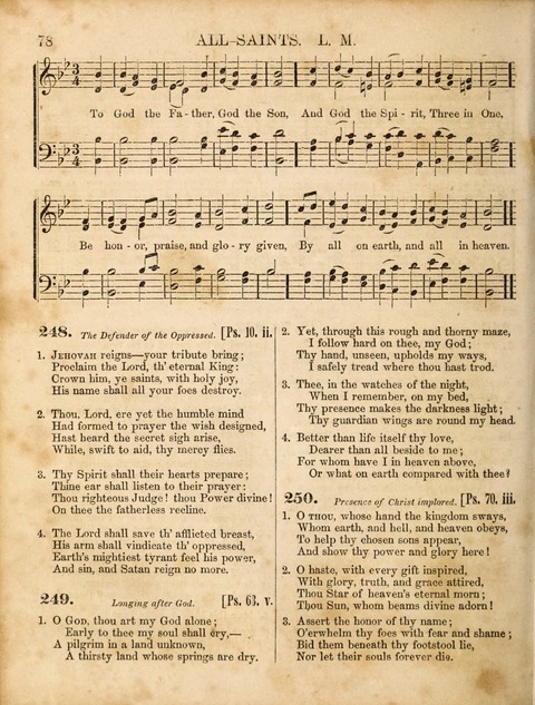Congregational Hymn and Tune Book; containing the Psalms and Hymns of the General Association of Connecticut, adapted to Suitable Tunes page 78