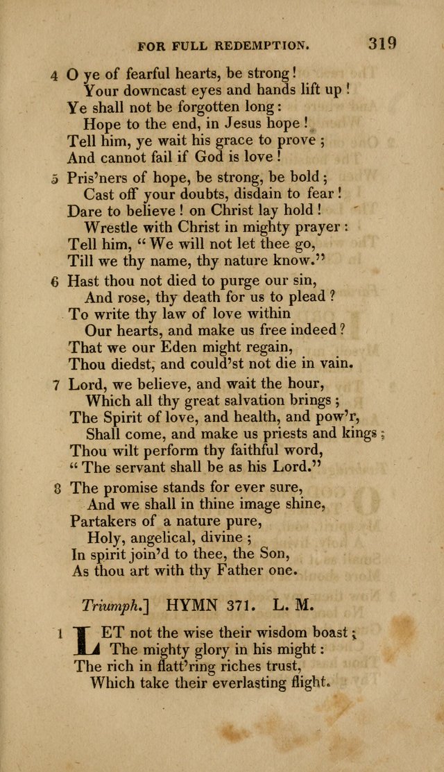 A Collection of Hymns for the Use of the Methodist Episcopal Church: Principally from the Collection of the Rev. John Wesley. M. A. page 324