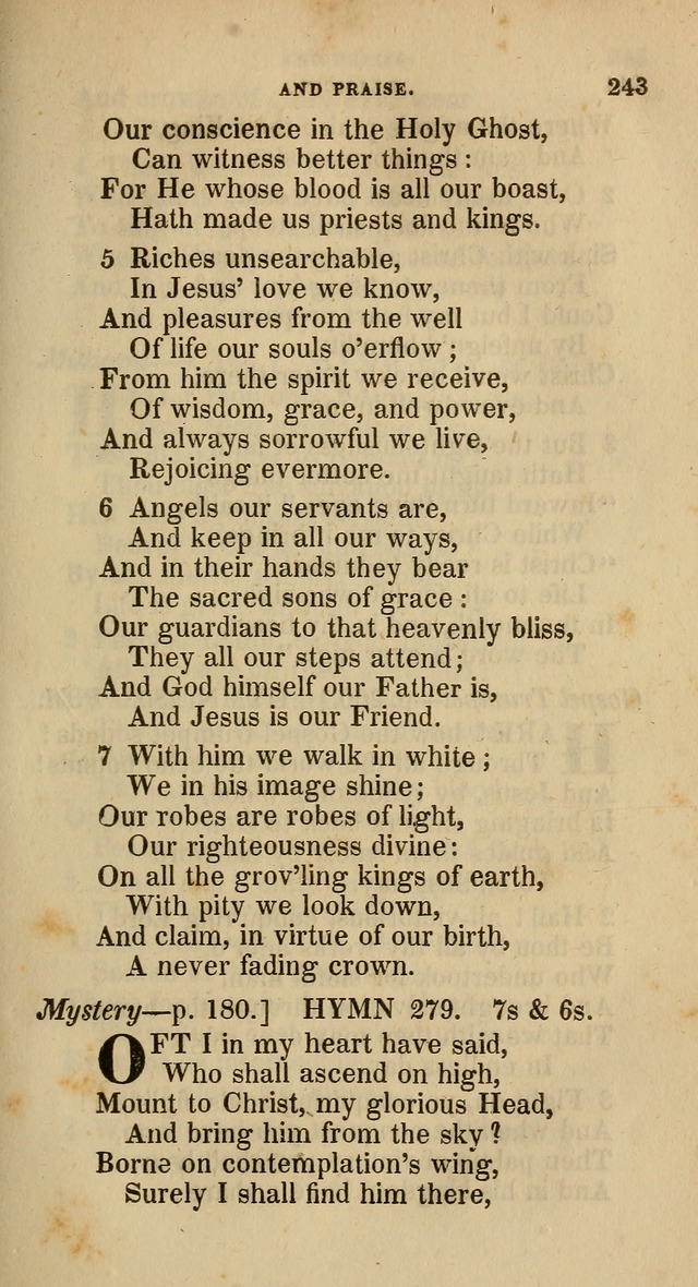 A Collection of Hymns for the Use of the Methodist Episcopal Church: principally from the collection of  Rev. John Wesley, M. A., late fellow of Lincoln College, Oxford; with... (Rev. & corr.) page 243