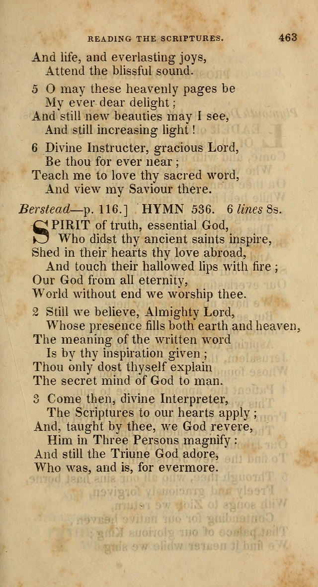 A Collection of Hymns for the Use of the Methodist Episcopal Church: principally from the collection of  Rev. John Wesley, M. A., late fellow of Lincoln College, Oxford; with... (Rev. & corr.) page 463