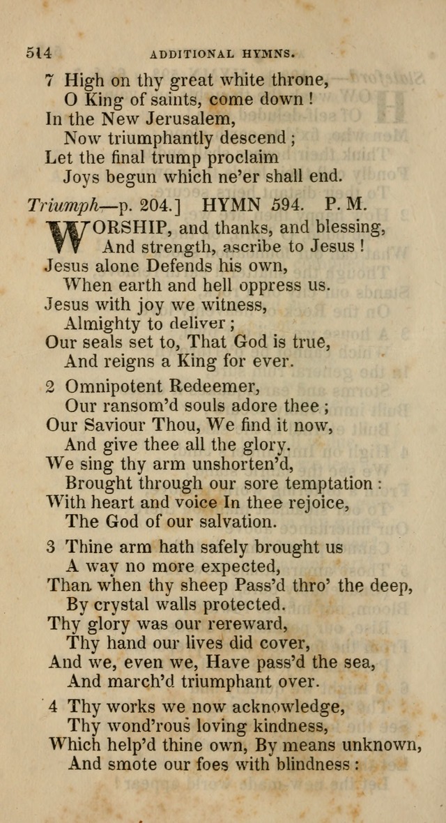 A Collection of Hymns for the Use of the Methodist Episcopal Church: principally from the collection of  Rev. John Wesley, M. A., late fellow of Lincoln College, Oxford; with... (Rev. & corr.) page 514