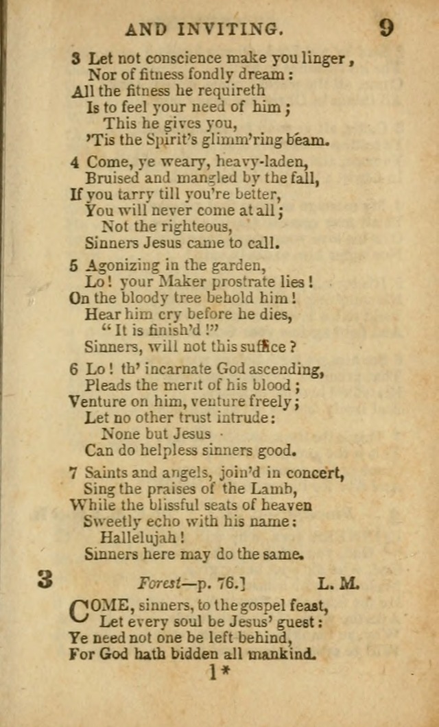 A Collection of Hymns: for the use of the Methodist Episcopal Church, principally from the collection of the Rev. John Wesley, A. M., late fellow of Lincoln College..(Rev. and corr. with a supplement) page 9