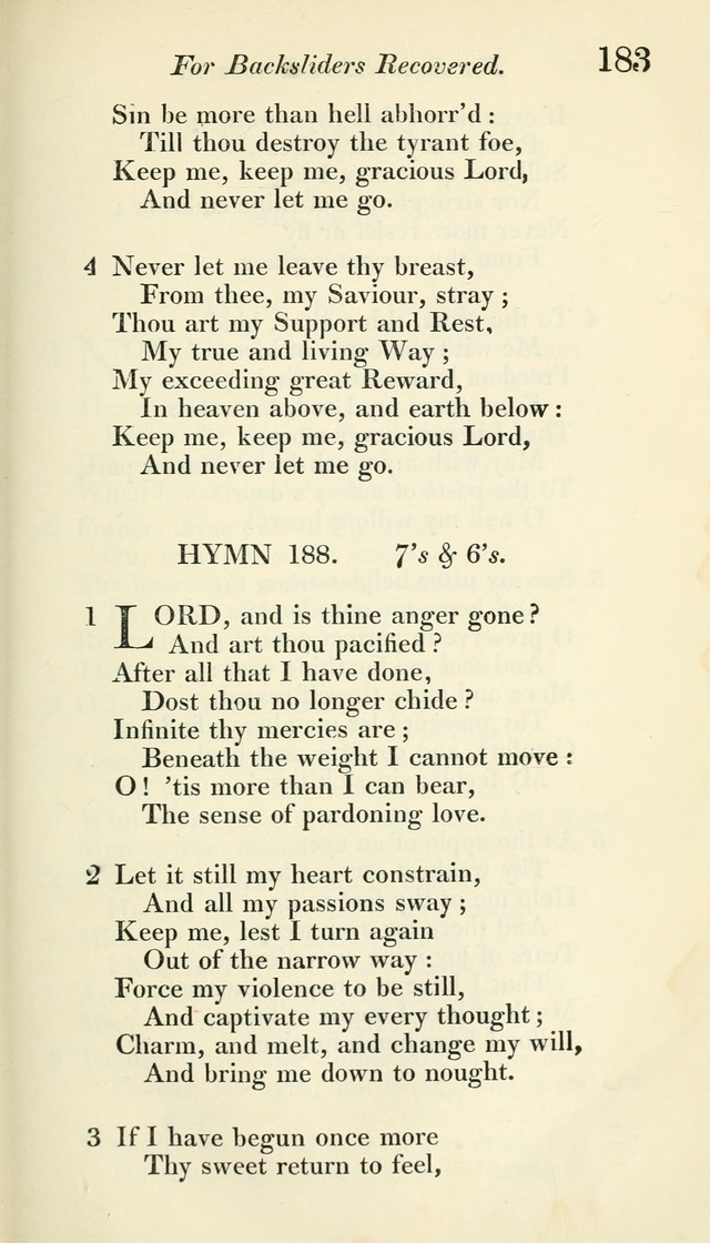 A Collection of Hymns, for the Use of the People Called Methodists, with a Supplement page 185