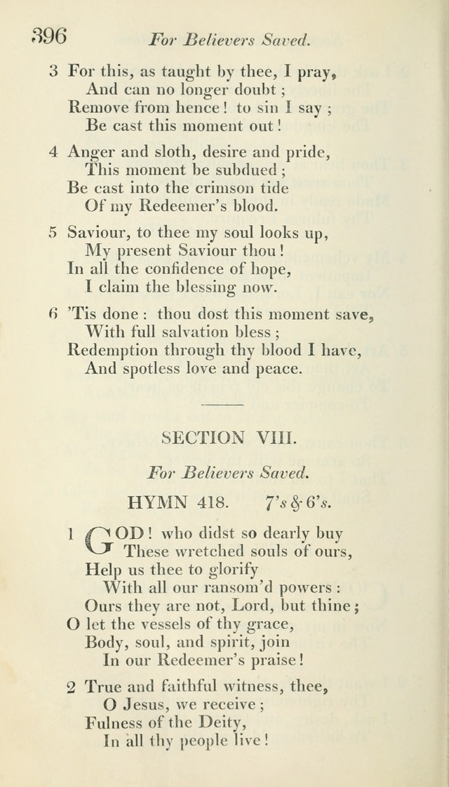 A Collection of Hymns, for the Use of the People Called Methodists, with a Supplement page 398