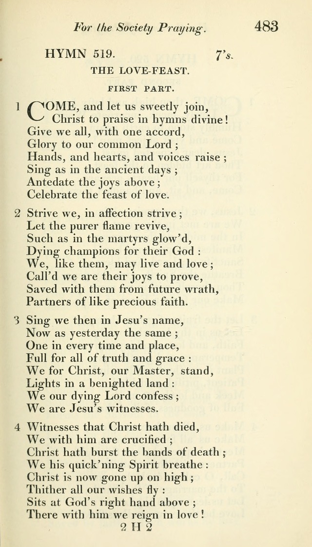 A Collection of Hymns, for the Use of the People Called Methodists, with a Supplement page 485