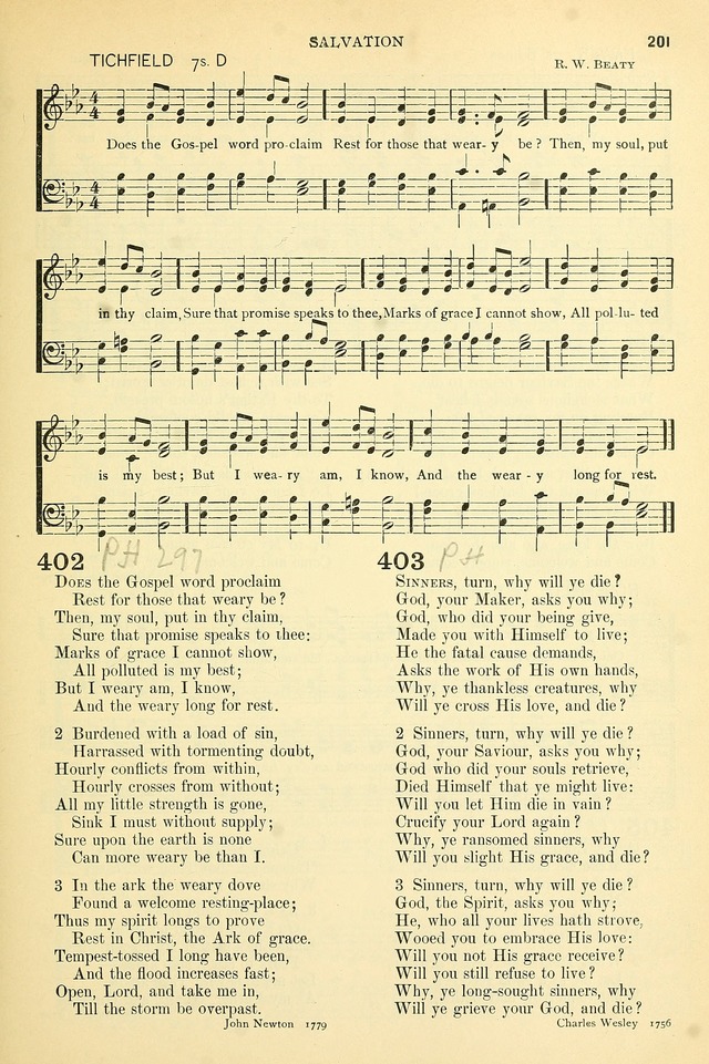 The Church Hymnary: a collection of hymns and tunes for public worship page 201