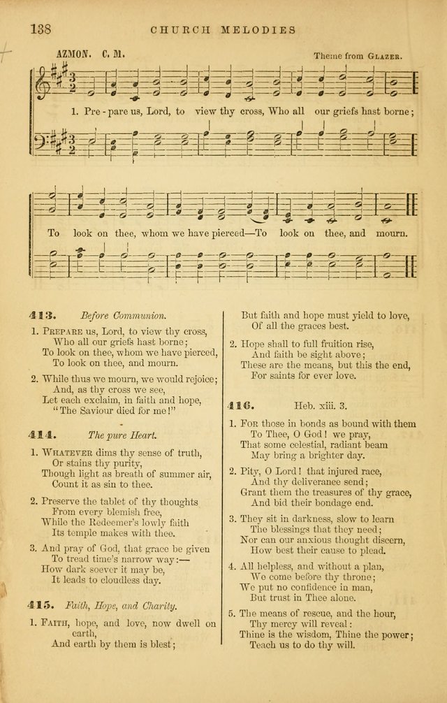 Church Melodies: collection of psalms and hymns, with appropriate music. For the use of congregations. page 138