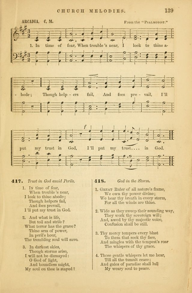 Church Melodies: collection of psalms and hymns, with appropriate music. For the use of congregations. page 139
