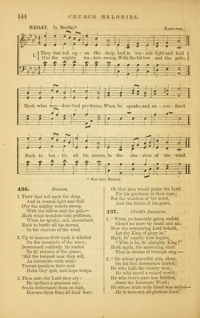 Church Melodies: collection of psalms and hymns, with appropriate music. For the use of congregations. page 144